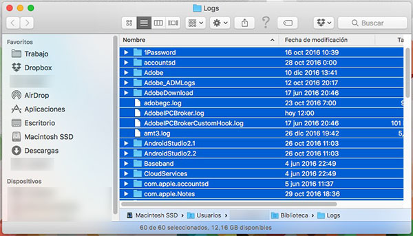 كيفية تنظيف ذاكرة التخزين المؤقت وملفات مؤقتة وتسجيل الدخول في نظام التشغيل Mac OS X - الصورة 3 - أستاذ falken.com